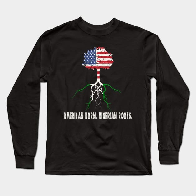 Nigerian Ancestry Pride American Born Gift Long Sleeve T-Shirt by JPDesigns